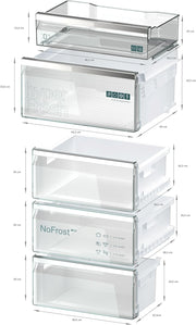 SIEMENS KG39EAICA iQ500 Kühl-Gefrier-Kombination, 201 x 60 cm, 249 L Kühlen + 94 L Gefrieren, LowFrost seltener abtauen, LED-Beleuchtung gleichmige Ausleuchtung, BigBox Platz für groes Gefriergut