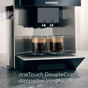 Cafetera superautomática Siemens EQ900 TQ903D03, control por app, pantalla táctil intuitiva, modo barista, AromaBoost, reducción de ruido, molinillo premium, limpieza automática con vapor, 1500 W, acero inoxidable