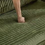 Sofá cama convertible de pana, 2 plazas, color gris oscuro / gris / verde / azul marino