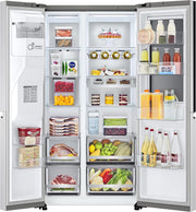 Frigorífico Side by Side LG GSGV81PYLL, Clase E, 635 L, Instaview, frigorífico con congelador, dispensador de hielo, hielo picado y agua, Total NoFrost, compresor Smart Inverter, Wi-Fi