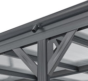 Cochera Juskys con techo plano 5x3 m - Cubierta de aluminio con placas alveolares - Refugio para coches - Montaje independiente - Gris oscuro