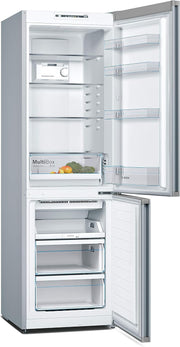 Frigorífico combi Bosch KGN36NWEA Serie 2, 186 x 60 cm, 215 L de refrigeración y 87 L de congelación, NoFrost: nunca más tendrá que descongelar, iluminación LED para una distribución uniforme de la luz