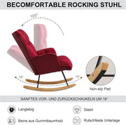 Mecedora sillón de lactancia con reposabrazos, sillón acolchado para lactancia, sillón relax para salón y habitación de bebé, capacidad de carga hasta 136 kg, burdeos