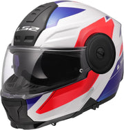 Casco modular LS2 FF902 Scope II DURIA blanco/azul/rojo con gafas de sol y PINLOCK incluido (M 57/58)