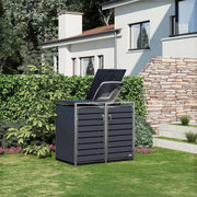 Zelsius - Cubo para 2 cubos de basura de acero inoxidable | (An) 132 x (P) 80 x (Al) 117 cm | Antracita RAL7016 | incl. posibilidad de ampliación | Revestimiento para cubos de basura, caja de basura para jardín, caseta para cubos de basura