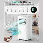 10000 BTU Portable Air Conditioner, 4-in-1 Cools 450 Sq.Ft, Quiet AC with Fan & Dehumidifier, LED Display, Remote, 24H Timer, Portable AC Units with Window Kit, for Bedroom/Office/Dorms