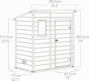 Caseta de jardín Keter Manor Pent 6x4 resistente a la intemperie, plástico, exterior, dimensiones exteriores: ancho x fondo x alto: 183,5 x 111 x 200,5 cm, dimensiones interiores: 168,5 x 97 x 154 cm, gris