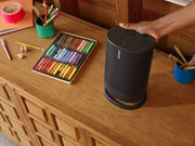 Altavoz inteligente Sonos Move (altavoz WLAN y Bluetooth resistente al agua con control por voz Alexa, Google Assistant y AirPlay 2; altavoz inalámbrico para exteriores con batería para transmisión de música) negro