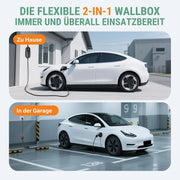 Estación de carga 11kW 400V trifásica 8-16A Tipo 2 cable de 7,6m CEE IP66 control por App con soporte de pared