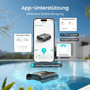 Robot limpiafondos solar para piscinas AIPER EcoSurfer S2, robot de piscina a batería con control por app, limpieza de superficie 24/7, carga solar y CC, detección inteligente de obstáculos, filtro de 150 µm, actualizaciones OTA