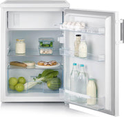 SEVERIN Frigorífico de mesa, Mininevera de libre instalación, Frigorífico compacto de 56 cm de ancho, Volumen: 120 litros, Clase C, 87 kWh/año, 37 dB, Blanco, TKS 8847
