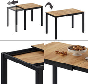 Mesa de comedor Vicco Granny, roble/antracita, 120 x 70 cm extensible, con función de extensión para longitudes de mesa variables