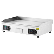 Plancha Eléctrica VEVOR 4400 W, Plancha Comercial, Placa de Cocción de Hierro y Acero Inoxidable, Temperatura Ajustable 50-300 °C, 2 Espátulas y 2 Cepillos, para Restaurante, Barbacoa y Snack-Bar