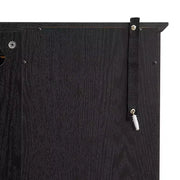 Vitrina de cristal iluminada con estantes ajustables: elegante vitrina de 2 puertas con cajón integrado, incluye bombilla