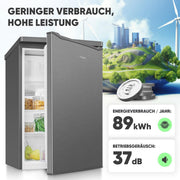 Frigorífico con congelador pequeño Bomann | Nevera con 2 estantes | silencioso | con congelador de 4 estrellas | frigorífico pequeño con compartimento para frutas y verduras | bisagra de puerta intercambiable | KS 7251 inox