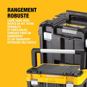 Kit de 5 herramientas XR 18V, 1 taladro atornillador, 1 atornillador de impacto de 3 velocidades, 1 sierra de calar, 1 sierra circular, 1 linterna LED, 3 baterías de 5Ah, 1 cargador y 2 maletines TSTAK, DCK551P3T-QW