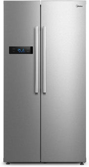 Midea KS-DDX 6.32 WT Frigorífico americano / 178,8 cm de altura / 254 kWh/año / No Frost / Compresor Dual Inverter / con dispensador de agua/hielo 3 en 1 y depósito de agua, Dark Inox