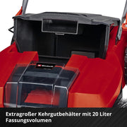 Barredora a batería Einhell TE-SW 18/610 Li-Solo Power X-Change (18 V, iones de litio, depósito de suciedad de 20 l, ancho de trabajo de 61 cm, posición de estacionamiento, manillar ajustable, labio extraíble, interruptor de encendido/apagado), rojo