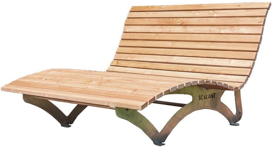 Waldsofa Classic, alerce, para 2-3 personas, tumbona de sol, tumbona de exterior, tumbona ergonómica, tumbona de jardín de madera, galvanizado en caliente