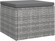 Sofá de jardín de 3 plazas con techo y reposapiés, muebles de jardín tipo lounge, conjunto de jardín, muebles de salón, salón para balcón, rincón de asiento para balcón, zona de estar para jardín, ratán sintético gris