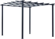 Outsunny Pabellón de jardín, arco para rosas, soporte para trepadoras, cenador de jardín, resistente a la intemperie, metal, negro, 2,97 x 2,95 x 2,3 m