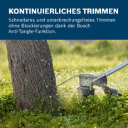 Cortabordes a batería Bosch Professional 18V System GRT 18V-33 (motor sin escobillas, diámetro de corte de 33 cm, incluye 1 correa de hombro, 1 cabezal de hilo)