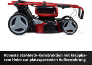 Cortacésped a batería Einhell GE-CM 36/47 S HW Li Kit Power X-Change (36 V, 47 cm de ancho de corte, hasta 700 m², sin escobillas, tracción a las ruedas, saco de recogida de 75 L, incl. 4x 4,0 Ah + 2x cargador doble)