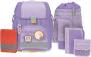 LÄSSIG Set de mochila escolar de 7 piezas para niños/School Set Boxy Unique Negro
