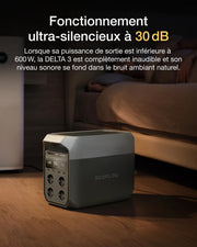 Estación eléctrica portátil EcoFlow DELTA 3, capacidad de 1024 Wh, celdas LFP, carga del 70% en 30 min, ampliable hasta 5 kWh, generador solar para camping, autocaravanas y alimentación de respaldo