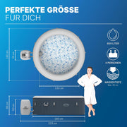 Bestway Lay-Z-SPA Spa inflable de bajo consumo Miami AirJet, Ø 180 x 66 cm, 4 personas, calefacción, protector contra heladas, 120 chorros AirJet, aislamiento de bajo consumo, cubierta térmica, azul oscuro
