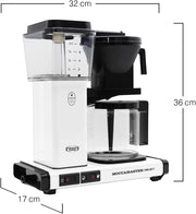 Moccamaster KBG Select, cafetera, cafetera retro, café de filtro, color blanco hueso, 1,25 L