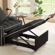 Sillón sofá convertible 3 en 1, sofá cama individual con respaldo ajustable, soporte para teléfono, USB y tipo C - ModernLuxe