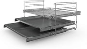 Cocina eléctrica de libre instalación Bosch Serie 4 HKR39C250, 60 cm de ancho, asistente de limpieza EcoClean Direct, aire caliente 3D para hornear en 3 niveles, control por pantalla LED, zona de cocción ampliable para recipientes grandes