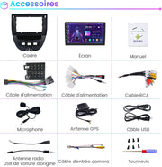 AWESAFE Autorradio para Peugeot 107 Toyota Aygo Citroen C1 2005-2014, Android 13, pantalla táctil de 10.1 pulgadas con marco, navegación Carplay Android Auto mirrorlink Bluetooth WiFi RDS Radio [2GB+64GB]