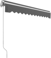 Toldo manual, 250 x 200 cm, toldo retráctil de brazos articulados, con soporte de pared, manivela, impermeable, aluminio/poliéster, para balcón, restaurante, cafetería, antracita