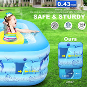 Piscina hinchable para adultos LanOcean con luces, piscina familiar rectangular hinchable solar con 12 modos de iluminación, piscina hinchable grande para niños de 240x150x55 cm, piscina infantil para jardín