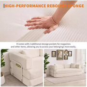 Sofá Cama Convertible 5 en 1, Sofá Cama Modular de Pana de 78.8" con Estructura Robusta, Futón Multifuncional para Espacios Pequeños, Sala de Estar y Habitación de Huéspedes