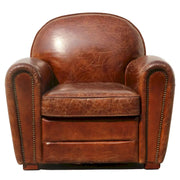 Pasargad Home Sillón Club París de Cuero Genuino, Marrón