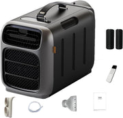 Aire acondicionado portátil con calefacción, enfriamiento rápido, 3 velocidades de ventilador, bajo consumo de energía para camping, autocaravanas y uso en tiendas de campaña