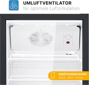 Refrigerador Bomann® con puerta de cristal | Nevera para bebidas con cerradura | 6 estantes de altura ajustable | 30 kg por estante | 347 litros | Refrigerador grande | Enfriador de botellas con luz LED | KSG 7351 negro