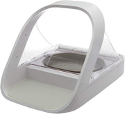 Comedero automático con microchip para mascotas Sure Petcare SureFeed, con tapa de cierre hermético, compatible con colgante de collar RFID, apto para comida húmeda y seca, funciona con pilas, blanco