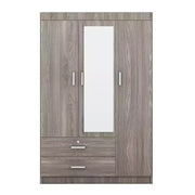 Armario de 3 puertas con estantes y 2 cajones, ropero para ropa 4A - ModernLuxe