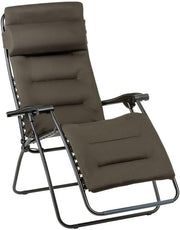 Lafuma MOBILIER - Sillón relax multiposición Zero Gravity RSX Clip acolchado - Tumbona plegable para jardín e interior - Tejido AirComfort resistente - Versátil, máxima comodidad - Marrón topo