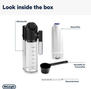 Cafetera superautomática De'Longhi Magnifica Evo ECAM 292.81.B con sistema de leche LatteCrema, 7 botones de selección directa para cappuccino, espresso y otras especialidades de café, función de 2 tazas, negro