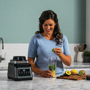 Procesador de alimentos y licuadora 3 en 1 Ninja con 5 programas: Mezclar, Mezcla máxima, Picar, Licuar, Triturar, recipiente de 1,8 L, jarra de 2,1 L, vaso de 700 ml, 1200 W, apto para lavavajillas, Auto-iQ, negro BN800EU