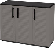 Armario multiusos para interior o exterior Dmora, mueble de 3 puertas con 1 estante de polipropileno, 100% hecho en Italia, 102x37x84 cm, color gris
