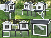 nanook Premium Conejera Jaula para animales pequeños XXL, grande, apropiada para la especie, con recinto al aire libre, ideal para exteriores, 197 x 85 x 112 cm - marrón y blanco - 2 niveles