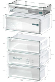 SIEMENS KG39EAICA iQ500 Kühl-Gefrier-Kombination, 201 x 60 cm, 249 L Kühlen + 94 L Gefrieren, LowFrost seltener abtauen, LED-Beleuchtung gleichmige Ausleuchtung, BigBox Platz für groes Gefriergut