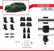 accessorypart Compatible con Peugeot 308 III (P5) 2021-2025 ACE-4 Barras de techo portaequipajes para coche gris aluminio 2 barras