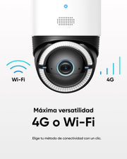 Cámara de vigilancia eufy Security WiFi 4G LTE S330, 4K UHD con movimiento horizontal y vertical, alimentación solar inalámbrica por panel solar, seguimiento de personas/vehículos por IA, con tarjeta SIM (Reacondicionado)